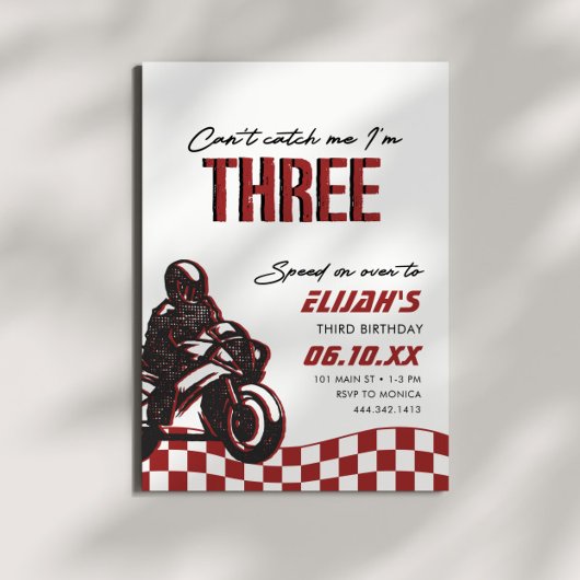 ボーイズ3rdモトクロスダートバイク誕生日 招待状