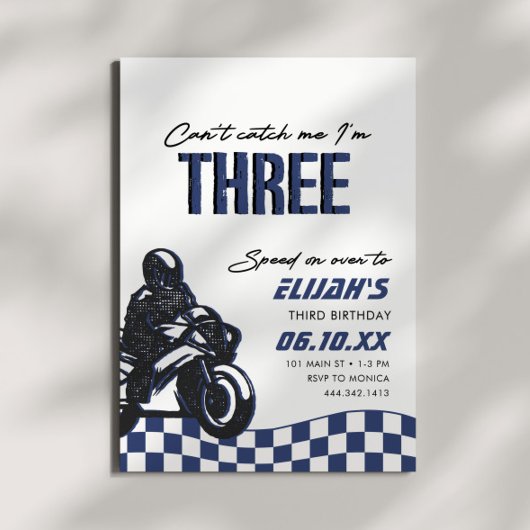 ボーイズ3rdモータークロスダートバイク誕生日 招待状