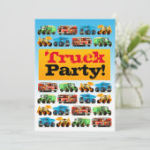 ボーイズ3rd誕生日建築トラックパーティー 招待状 (スタンド正面)