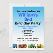 ボーイズ3rd誕生日建築トラックパーティー 招待状 (裏面)