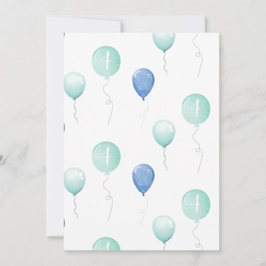 ボーイズ4thディノ誕生日パーティーへの招待 招待状 (裏面)