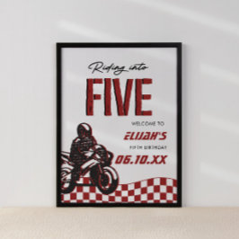 ボーイズ5thモトクロスダートバイク誕生日 ポスター