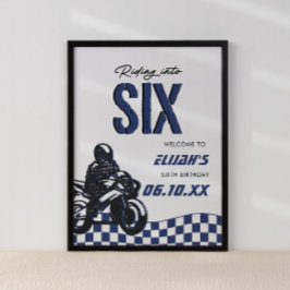 ボーイズ6thモトクロスダートバイク誕生日 ポスター