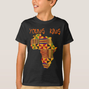 ボーイズ・アフリカンケンテプリントキング・ケンと小さな子供 Tシャツ