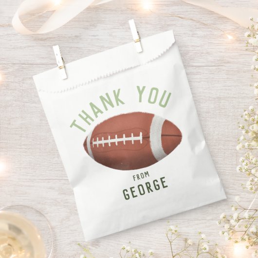 ボーイズ・アメリカンフットボール子供の誕生日サンキュー フェイバーバッグ (クリップ留めされた状態)