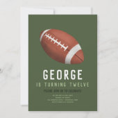 ボーイズ・アメリカン・フットボール・キッズ12誕生日 招待状 (正面)
