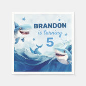 ボーイズ・アンダーザシーシャーク海第5誕生日 スタンダードカクテルナプキン (正面)