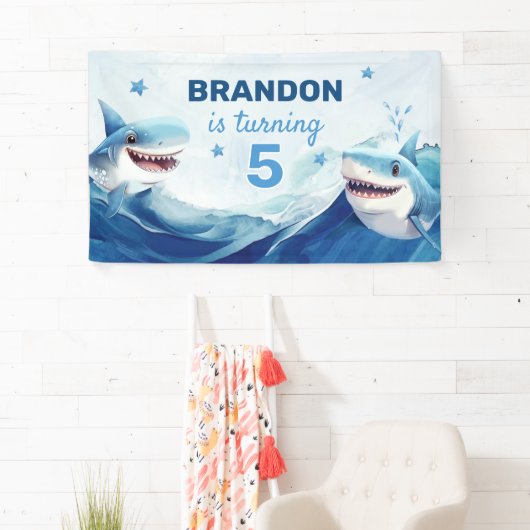 ボーイズ・アンダーザシーシャーク海第5誕生日 横断幕 (インサイチュ)