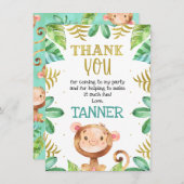 ボーイズ·ア·サル·誕生日サンキューカード 招待状 (正面/裏面)