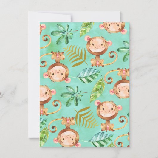 ボーイズ·ア·サル·誕生日サンキューカード 招待状 (裏面)