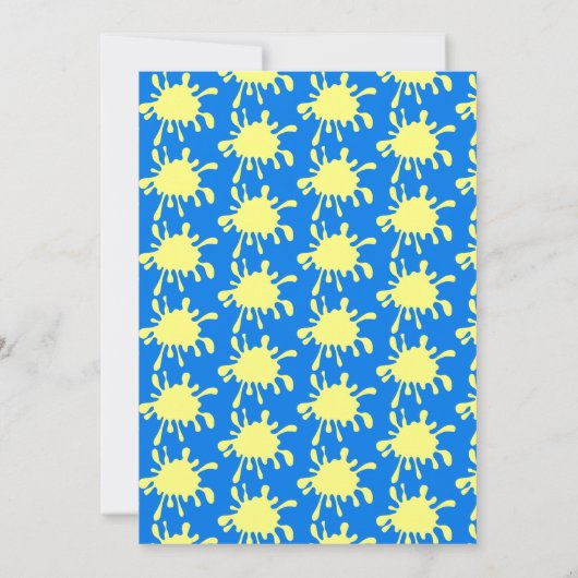 ボーイズ・イエロー&ブルー・ペイントボール誕生日パーティー 招待状 (裏面)