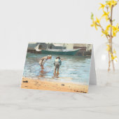 ボーイズ・ウォーディング | ウィンズローホーマー カード (黄色い花)