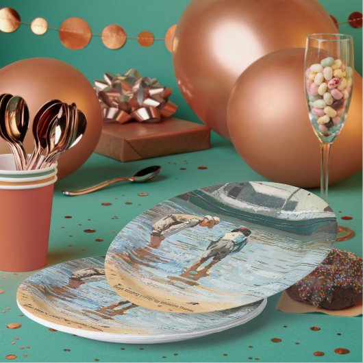 ボーイズ・ウォーディング(1873年)バイウィンスローホーマー ペーパープレート (複数)