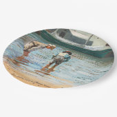 ボーイズ・ウォーディング(1873年)バイウィンスローホーマー ペーパープレート (アングル)