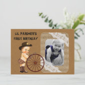 ボーイズ·カウボーイの初誕生日パーティーの招待 招待状 (スタンド正面)