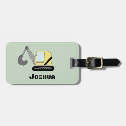 ボーイズ·キュート掘り掘り機のドードルと名前 ラゲッジタグ (正面横)