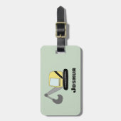 ボーイズ·キュート掘り掘り機のドードルと名前 ラゲッジタグ (正面縦)