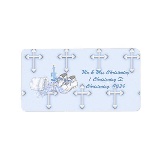 ボーイズ《キリスト教》洗礼式や命名式ウィッシュ ラベル (正面)