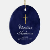 ボーイズ《キリスト教》洗礼式や命名式バプティスブルー セラミックオーナメント (右)
