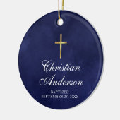 ボーイズ《キリスト教》洗礼式や命名式バプティスブルー セラミックオーナメント (左)