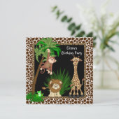 ボーイズ・サファリ誕生日パーティー 招待状 (スタンド正面)