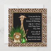 ボーイズ・サファリ誕生日パーティー 招待状 (裏面)