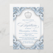 ボーイズ・シルバーブループリンスバプテスマ 招待状 (正面/裏面)