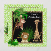 ボーイズ・ジャングル・バースデーパーティー 招待状 (正面/裏面)