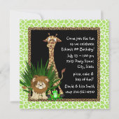 ボーイズ・ジャングル・バースデーパーティー 招待状 (裏面)