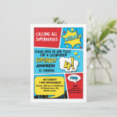 ボーイズ・スーパーヒーロー4th誕生日招待状 招待状 (スタンド正面)