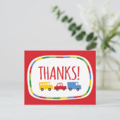 ボーイズ・トイズ・キッドの誕生日パーティーありがとうノートカード ポストカード (スタンド正面)