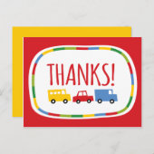 ボーイズ・トイズ・キッドの誕生日パーティーありがとうノートカード ポストカード (正面/裏面)