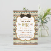 ボーイズ・トライバルの最初の誕生日パーティーへの招待 招待状 (スタンド正面)