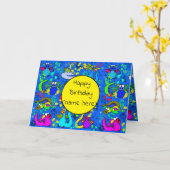 ボーイズ・ドラパーソナライズされたゴン・誕生日・カード カード (黄色い花)