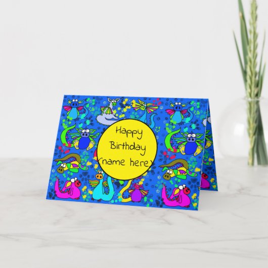 ボーイズ・ドラパーソナライズされたゴン・誕生日・カード カード (正面)