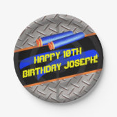 ボーイズ・バースデー・パーティー・ダーツ・ウォーズ・レーザー・ラベル・フォーム・デコー ペーパープレート (正面)