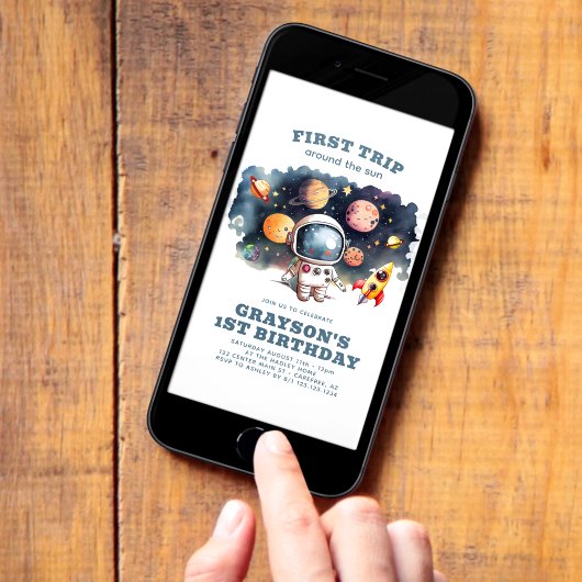 ボーイズ・ファースト・トリップ宇宙飛行士デジタル誕生日 招待状