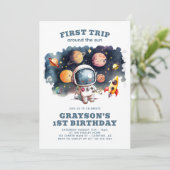 ボーイズ・ファースト・トリップ宇宙飛行士デジタル誕生日 招待状 (スタンド正面)