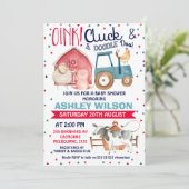 ボーイズ・ファームをテーマにした赤ちゃんシャワーの招待状 招待状 (スタンド正面)