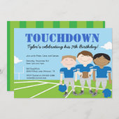 ボーイズ·フットボールをテーマにしたバースデーパーティ招待状 招待状 (正面/裏面)