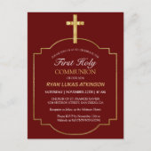 ボーイズ・ブルゴーニュ金ゴールドクロス第1聖餐式 インビテーションポストカード (正面)