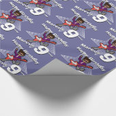 ボーイズ・ブルーあなたの名前を追加9th誕生日ロックスターラップ ラッピングペーパー (角)