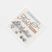 ボーイズ・ブルーウェスタン・デザートファースト・ロデオ・ファースト・バースデー スタンダードランチョンナプキン (角)