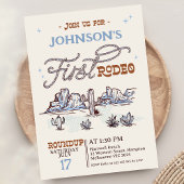 ボーイズ・ブルーウェスタン・デザートファースト・ロデオ・ファースト・バースデー 招待状