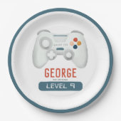 ボーイズ・ブルークール・ゲーム子供の誕生日 ペーパープレート (正面)