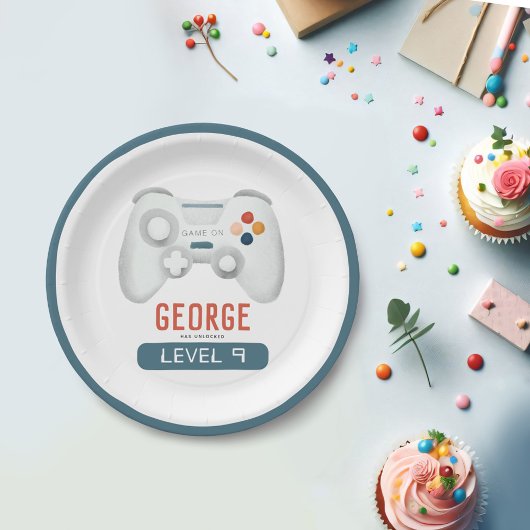 ボーイズ・ブルークール・ゲーム子供の誕生日 ペーパープレート