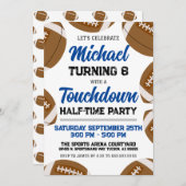 ボーイズ・ブルーサッカーチーム半時バースデーパーティー 招待状 (正面/裏面)