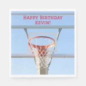 ボーイズ・ブルースカイ誕生日パーティーバスケットボールフープ スタンダードランチョンナプキン (正面)
