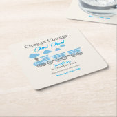 ボーイズ・ブルートレイン2nd誕生日パーティー スクエアペーパーコースター (アングル)