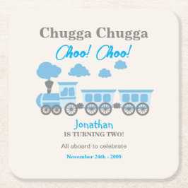 ボーイズ・ブルートレイン2nd誕生日パーティー スクエアペーパーコースター